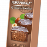 Nuss Nougat Pralinen, mit Vollmilchschokolade überzogen