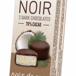 COCONUT BITES COATED WITH 70% COCOA DARK CHOCOLATE