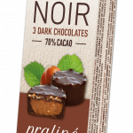 HAZELNUT PRALINE BITES COATED WITH 70% COCOA DARK CHOCOLATE