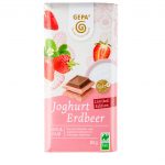Bio weiße Joghurtschokolade mit Erdbeer und Vollmilchschokolade