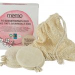 10er-Pack memo Bio-Baumwoll-Kosmetik Pads DUO inkl. Wäschebeutel