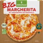 Big Bio Pizza Margherita mit Tomatensauce und Mozzarella