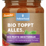 Bio Pesto mit Aubergine und sonnengetrockneten Tomaten