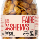 Faire Cashews mit Chili geröstet (133g, Bio, Fairtrade, Pfandglas klein) 