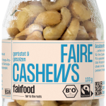 Faire Cashews geröstet & gesalzen (133g, Pfandglas klein, Bio & Fairtrade)