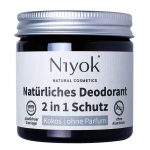 NIYOK - Crème Déodorante Anti-Transpirante 2 en 1 : Coco, Sans Parfum 