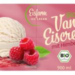 Bio Vanille Eiscreme mit Himbeersauce