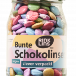 Bunte Schokolinsen im Pfandglas