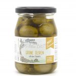 Grüne Oliven im Pfandglas, in Olivenöl, ohne Stein (230 g)