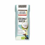 Biologisches und Fairtrade-zertifiziertes Kokoswasser
