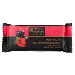 BIO-Edelbitterschokolade gefüllt mit 70% Mohn-Powidl-Ganache, alkoholhältig 70g